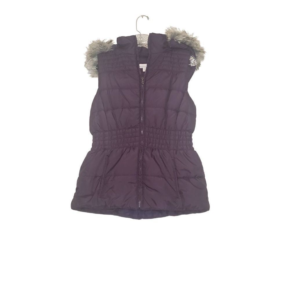 New‎ York & Company Outdoor Vest with Removable Faux Fur Hood